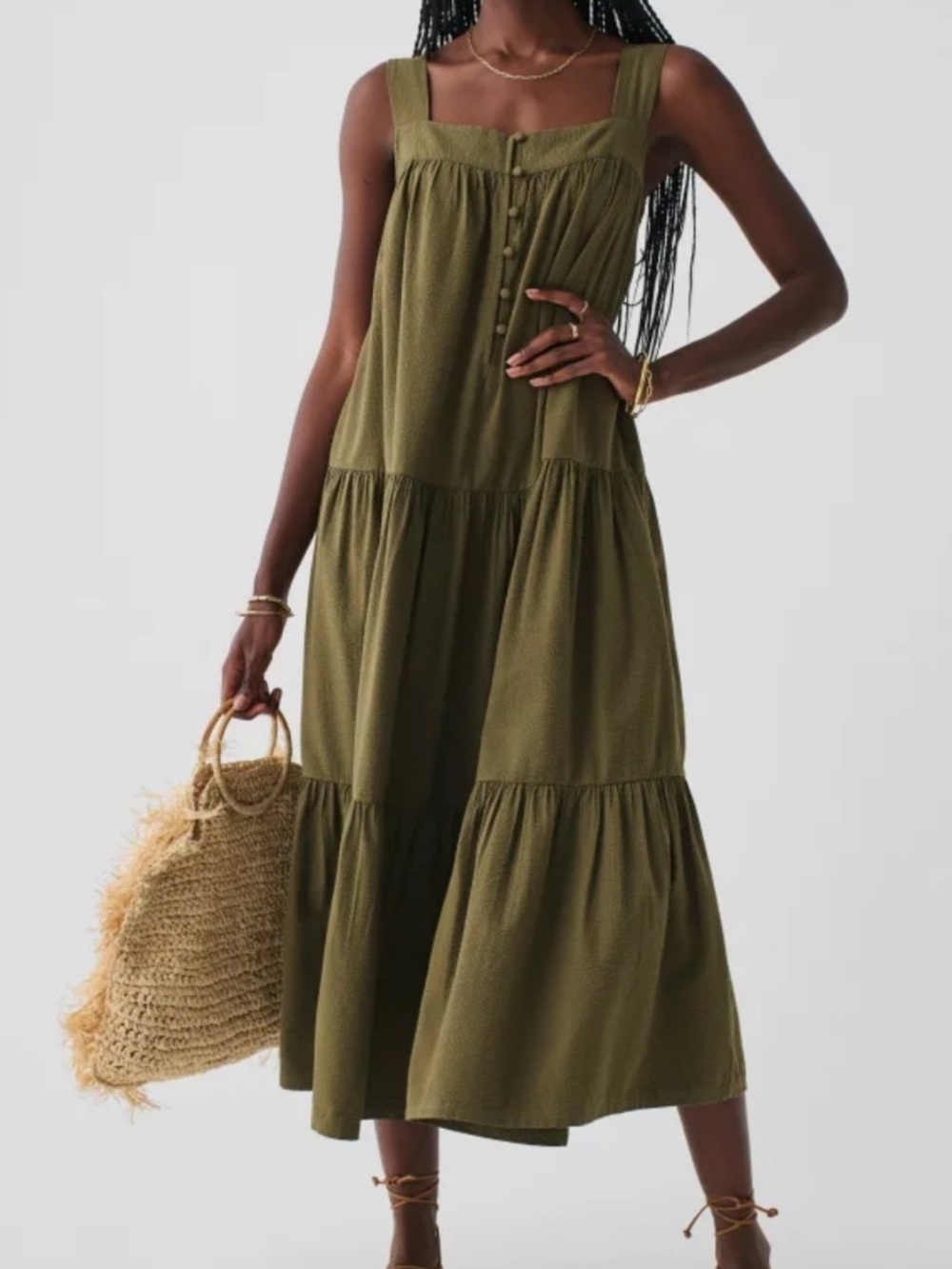 Faherty Marina tiered maxi dress